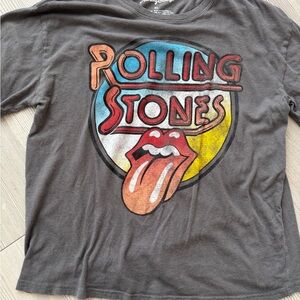 The Rolling Stones Tee - Charcoal with Multicolor Logo
